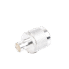 Adaptador en Línea de Conector N Macho a BNC Hembra, Plata/ Oro/ Teflón.