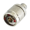 Adaptador en Línea de Conector N Macho a BNC Hembra, Plata/ Oro/ Teflón.