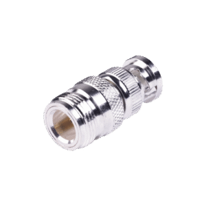 Adaptador en Linea para 50 Ohm, de Conector N Hembra a BNC Macho, Plata /Oro /Teflón. Adaptador en Linea para 50 Ohm, de Conector N Hembra a BNC Macho, Plata /Oro /Teflón.