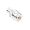 Adaptador en Línea, de Conector N Hembra a BNC Hembra, Plata/ Oro/ Teflón.