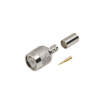 Conector TNC Macho de Anillo Plegable para Cables RG-58/U, RG-142/U, LMR-195, Níquel/ Oro/ Teflón. Conector TNC Macho de Anillo Plegable para Cables RG-58/U, RG-142/U, LMR-195, Níquel/ Oro/ Teflón.