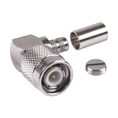 Conector TNC Macho en Ángulo Recto para Cable RG-8/X, LMR-240, Níquel/ Oro/ Teflón.​ Conector TNC Macho en Ángulo Recto para Cable RG-8/X, LMR-240, Níquel/ Oro/ Teflón.​