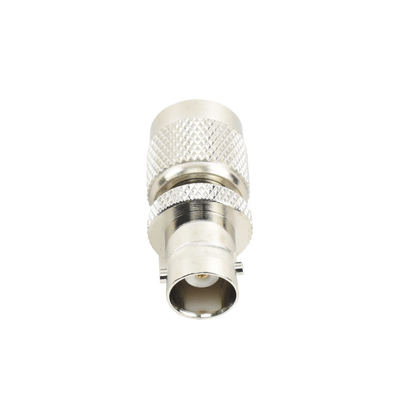 Adaptador en Línea, de Conector TNC Macho a BNC Hembra, Níquel /Oro /Teflón.
