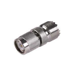 Adaptador en Línea de Conector TNC Macho a Conector UHF Hembra (SO-239), Níquel/ Oro/ Teflón.