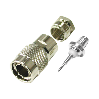 Conector TNC Macho de Rosca para Cable RG-59/U, Grupo D, Níquel/ Plata/ Teflón. Conector TNC Macho de Rosca para Cable RG-59/U, Grupo D, Níquel/ Plata/ Teflón.