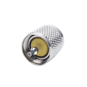 Conector UHF Macho (PL-259) de Anillo Plegable para Cable Coaxial RG-8/X, 9258, LMR-240, Níquel/ Plata/ Baquelita.