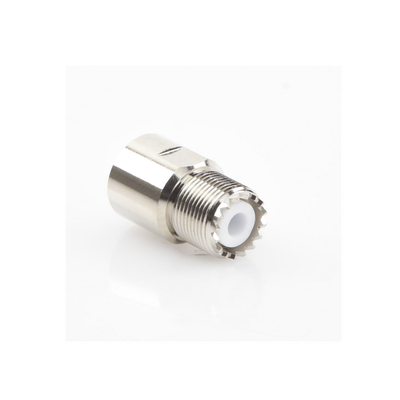 Conector UHF Hembra (SO-239) para Cables RG-8/U (8237), RG-213/U (8267), RG-214 (8268), Niquel/ Plata/ Teflón. Conector UHF Hembra (SO-239) para Cables RG-8/U (8237), RG-213/U (8267), RG-214 (8268), Niquel/ Plata/ Teflón.