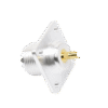 Conector UHF Hembra (SO-239) para Montaje de Chasis con 4 Hoyos a 18 mm, Terminal Soldable, Plata/ Oro/ Teflón.
