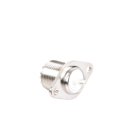 Conector UHF Hembra (SO-239-2H) para Chasis, Doble Perforación, Conductor Central Soldable, Níquel/ Plata/ PBT. Conector UHF Hembra (SO-239-2H) para Chasis, Doble Perforación, Conductor Central Soldable, Níquel/ Plata/ PBT.