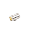Adaptador Barril en Línea, de Conector UHF Hembra (SO-239) a UHF Hembra (SO-239), Niquel/ Plata/ Dap.