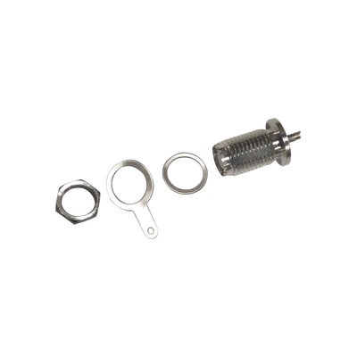 Conector Mini UHF Hembra para Chasis de Montaje Trasero en Tipo D-Plano, Níquel/ Plata/ Teflón