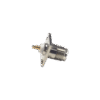 Conector Mini UHF Hembra para Montaje con 4 Perforaciones a 13 mm en Panel, Níquel/ Oro/ Teflón.