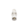 Adaptador en Línea, de Conector Mini UHF Macho a BNC Hembra, Níquel/ Oro/ Teflón. Adaptador en Línea, de Conector Mini UHF Macho a BNC Hembra, Níquel/ Oro/ Teflón.