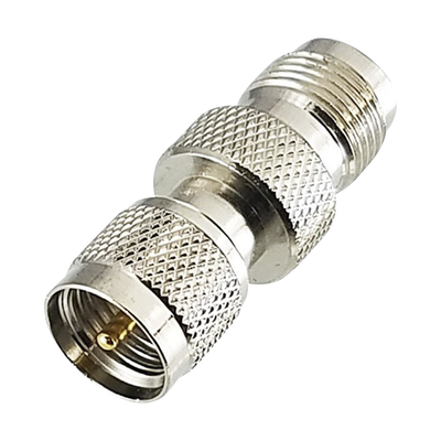 Adaptador en Línea, de Conector Mini UHF Macho a TNC Hembra, Níquel/ Oro/ Teflón.