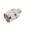 Adaptador en Línea de Conector Mini UHF Hembra a UHF Macho (PL-259), Níquel/ Oro/ Teflón.