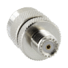 Adaptador en Línea de Conector Mini UHF Hembra a UHF Macho (PL-259), Níquel/ Oro/ Teflón.