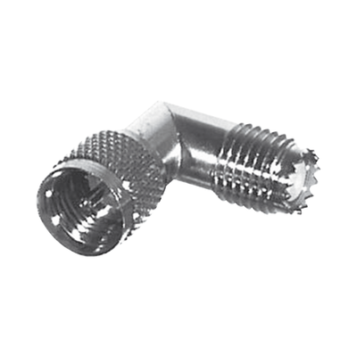 Adaptador en Ángulo Recto, de Conector Mini-UHF Macho a Mini-UHF Hembra, Ingleteado, Níquel/ Oro/ Teflón. Adaptador en Ángulo Recto, de Conector Mini-UHF Macho a Mini-UHF Hembra, Ingleteado, Níquel/ Oro/ Teflón.