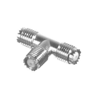 Adaptador en T, de Conector Mini-UHF Hembra a Doble Mini-UHF Hembra, Níquel/ Plata/ Teflón. Adaptador en T, de Conector Mini-UHF Hembra a Doble Mini-UHF Hembra, Níquel/ Plata/ Teflón.
