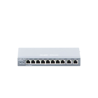 Router Balanceador PoE Cloud 10 puertos gigabit (8 puertos PoE), soporta 4x WAN configurables, hasta 200 clientes con desempeño de 600 Mbps asimétricos