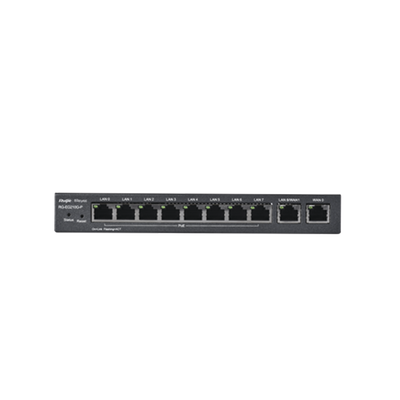 Router Balanceador PoE Cloud 10 puertos gigabit (8 puertos PoE), soporta 4x WAN configurables, hasta 200 clientes con desempeño de 600 Mbps asimétricos