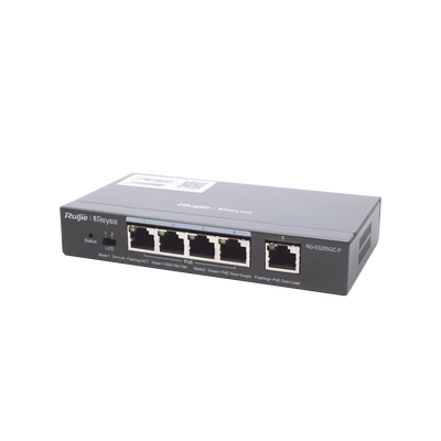 Switch Administrable PoE con 5 puertos Gigabit, 4 PoE 802.3af/at, gestión gratuita desde la nube, 54w Switch Administrable PoE con 5 puertos Gigabit, 4 PoE 802.3af/at, gestión gratuita desde la nube, 54w