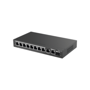 Switch Administrable con 8 puertos Gigabit PoE, 2 Uplinks Gigabit (1 SFP), gestión gratuita desde la nube Switch Administrable con 8 puertos Gigabit PoE, 2 Uplinks Gigabit (1 SFP), gestión gratuita desde la nube