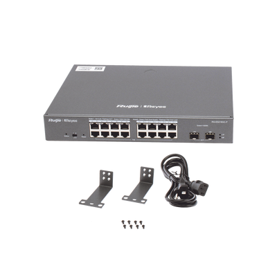 Switch L2 Administrable PoE con 16 Puertos Gigabit PoE 802.3 AF/AT + 2 SFP para fibra 1Gb, Gestión Gratuita Desde la Nube, 240 Watts Switch L2 Administrable PoE con 16 Puertos Gigabit PoE 802.3 AF/AT + 2 SFP para fibra 1Gb, Gestión Gratuita Desde la Nube, 240 Watts