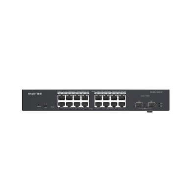 Switch L2 Administrable PoE con 16 Puertos Gigabit PoE 802.3 AF/AT + 2 SFP para fibra 1Gb, Gestión Gratuita Desde la Nube, 240 Watts Switch L2 Administrable PoE con 16 Puertos Gigabit PoE 802.3 AF/AT + 2 SFP para fibra 1Gb, Gestión Gratuita Desde la Nube, 240 Watts