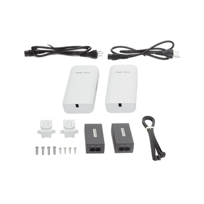 Kit completo Punto a Punto Pre-Configurado hasta 1 Km listos para enlazar, administrable en la Nube, Banda 5Ghz AC WAVE2 MU-MIMO 2X2, Puertos 10/100.