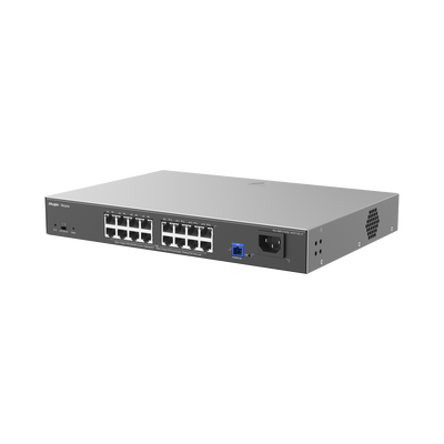 e-Lighten ONU / Switch PoE+ Hibrido, Capa 2 con un Puerto PON 1G SC/UPC y 16 Puertos Ethernet PoE+ 1G hasta 240 Watts y 100 Clientes