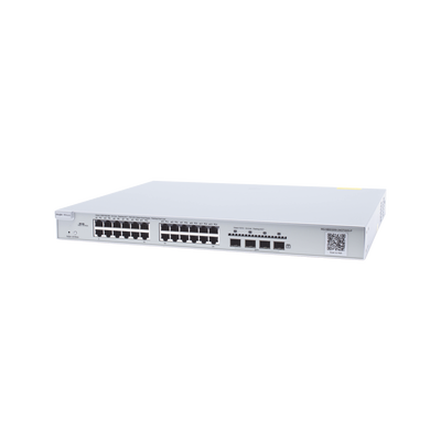 Switch Administrable PoE Capa 2+ Plus, con 24 puertos Gigabit PoE 802.3af/at + 4 SFP+ para fibra 10Gb, gestión gratuita desde la nube, 370w