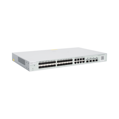 Switch administrable Capa 3, 24 puertos SFP 1G, 8 puertos Ethernet 1G Combo y 4 SFP+ 10G, gestión remota en la nube