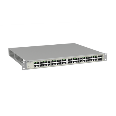 Switch Administrable Capa 3 con 48 puertos Gigabit PoE 802.3af/at + 4 SFP+ para fibra 10Gb, gestión gratuita desde la nube, 740W Switch Administrable Capa 3 con 48 puertos Gigabit PoE 802.3af/at + 4 SFP+ para fibra 10Gb, gestión gratuita desde la nube, 740W