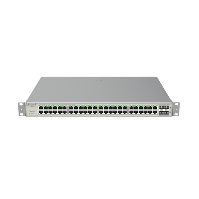 Switch Administrable Capa 3 con 48 puertos Gigabit PoE 802.3af/at + 4 SFP+ para fibra 10Gb, gestión gratuita desde la nube, 740W Switch Administrable Capa 3 con 48 puertos Gigabit PoE 802.3af/at + 4 SFP+ para fibra 10Gb, gestión gratuita desde la nube, 740W