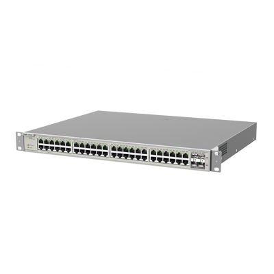 Switch Administrable Capa 3 con 48 puertos Gigabit PoE 802.3af/at + 4 SFP+ para fibra 10Gb, gestión gratuita desde la nube, 740W Switch Administrable Capa 3 con 48 puertos Gigabit PoE 802.3af/at + 4 SFP+ para fibra 10Gb, gestión gratuita desde la nube, 740W