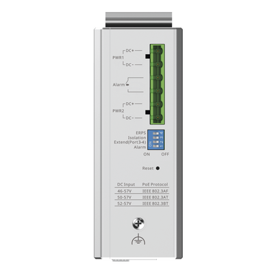 Switch Industrial PoE hasta , Ideal para temperaturas Extremas y protección contra descargas, 1 x PoE++ Port, 3 x PoE+ Ports, and 2 x SFP Uplink Ports