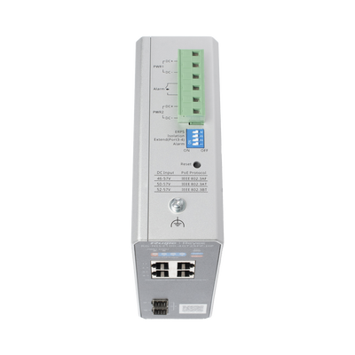 Switch Industrial PoE hasta , Ideal para temperaturas Extremas y protección contra descargas, 1 x PoE++ Port, 3 x PoE+ Ports, and 2 x SFP Uplink Ports