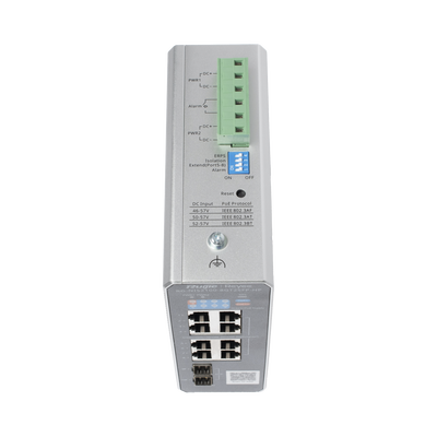 Switch Industrial PoE hasta , Ideal para temperaturas Extremas y protección contra descargas, 1 x PoE++ Port, 7 x PoE+ Ports, and 2 x SFP Uplink Ports