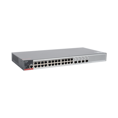 Switch PoE+ Empresarial 370 Watts, Administrable L2+, 24 Puertos Gigabit y 4 Puertos Uplink SFP 2.5G