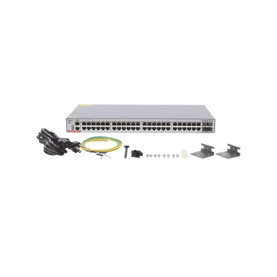 Switch Administrable Capa 3 con 48 puertos Gigabit + 4 SFP+ para fibra 10Gb, gestión gratuita desde la nube. Switch Administrable Capa 3 con 48 puertos Gigabit + 4 SFP+ para fibra 10Gb, gestión gratuita desde la nube.