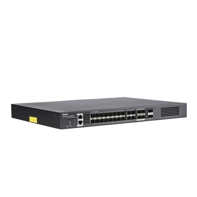 Switch distribución de fibra hasta 23 Tbps de Capacidad, 20 puertos SFP+ 10G, 4 Puertos SFP28 25G y 2 puertos QSFP+ 40G