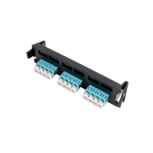 Placa acopladora de Fibra Óptica Quick-Pack, Con 6 Conectores LC Duplex (12 Fibras), Para Fibra Multimodo, Aqua