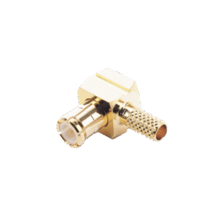 Conector MCX Macho en Ángulo Recto de Anillo Plegable para Cable RG-174/U, 8216, Oro/ Oro/ Teflón.