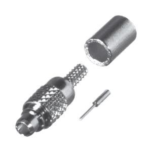Conector MMCX Macho de Anillo Plegable para RG-178, BELDEN 83265, Grupo A, Oro/ Oro/ Teflón.