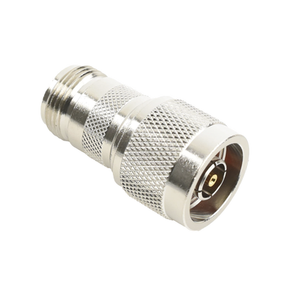 Adaptador en Línea, de Conector N Macho Inverso a N Hembra, Níquel/ Oro/ Teflón. Adaptador en Línea, de Conector N Macho Inverso a N Hembra, Níquel/ Oro/ Teflón.