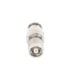 Adaptador en Línea, de Conector TNC Macho Inverso a N Hembra, Niquel/ Oro/ Teflón.