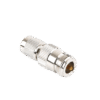 Adaptador en Línea, de Conector TNC Macho Inverso a N Hembra, Niquel/ Oro/ Teflón.