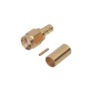 Conector SMA Macho Inverso de anillo plegable para cable RG-142/U, Oro/Oro/Teflon.