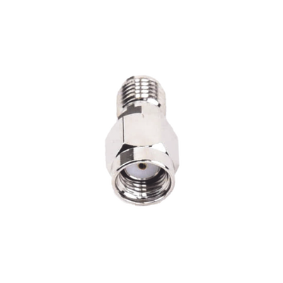 Adaptador en Línea de Conector SMA Macho Inverso a SMA Hembra, Níquel/ Oro/ Teflón. Adaptador en Línea de Conector SMA Macho Inverso a SMA Hembra, Níquel/ Oro/ Teflón.