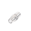 Adaptador en Línea, de Conector QMA (Quick Mate) Macho a Mini-UHF Hembra, Bronce Blanco/ Oro/ Teflón.